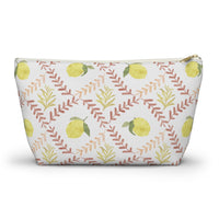 Lemon Tile Accessory Pouch w T-bottom in Pink